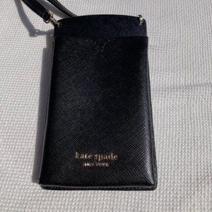 Kate Spade NWOT Spencer Slim Phone Cross-Body in Black Leather